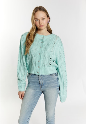 MYMO Knit cardigan 'Keepsudry' in Blue: front