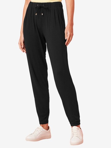 Next Tapered Trousers in Black: front