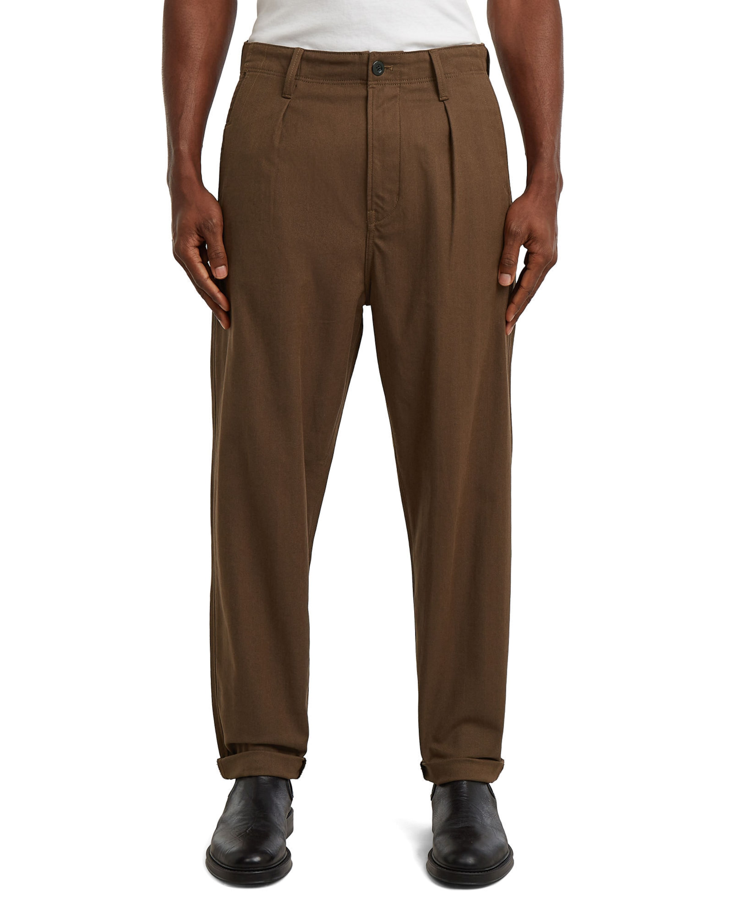 G-STAR Loose fit Chino trousers in Brown: front