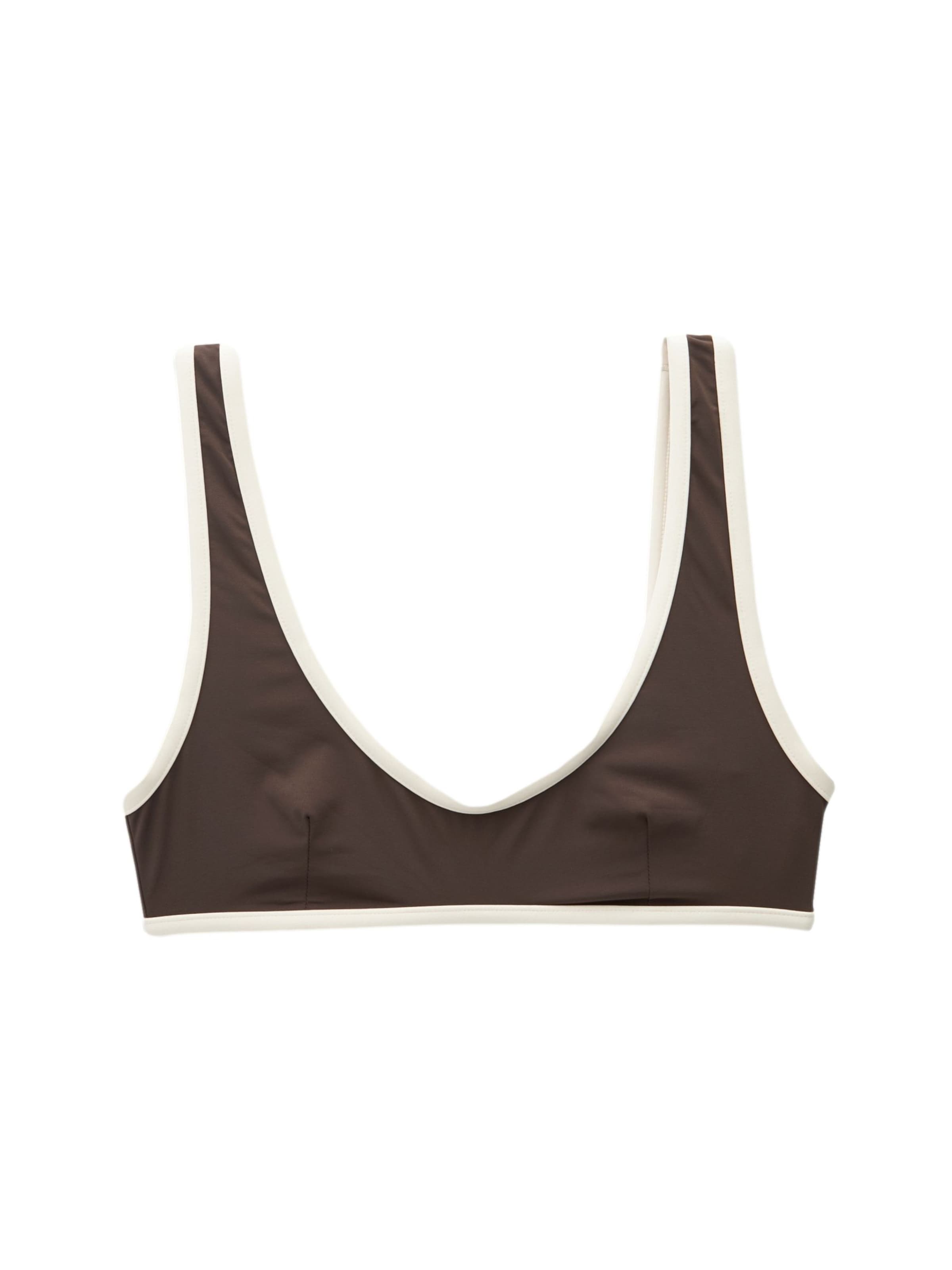 self. Bralette Bikini top in Brown: front