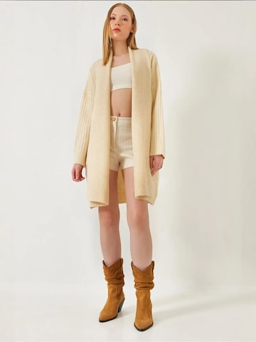 Bianco Lucci Gebreid vest in Beige