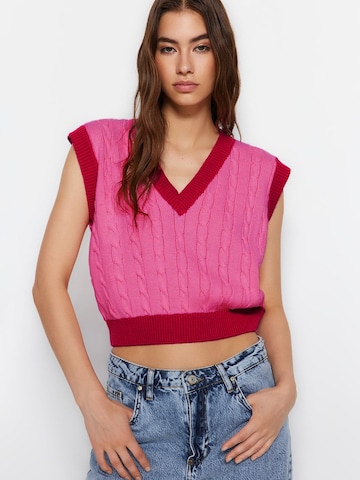 Gilet in maglia di Trendyol in rosa: frontale