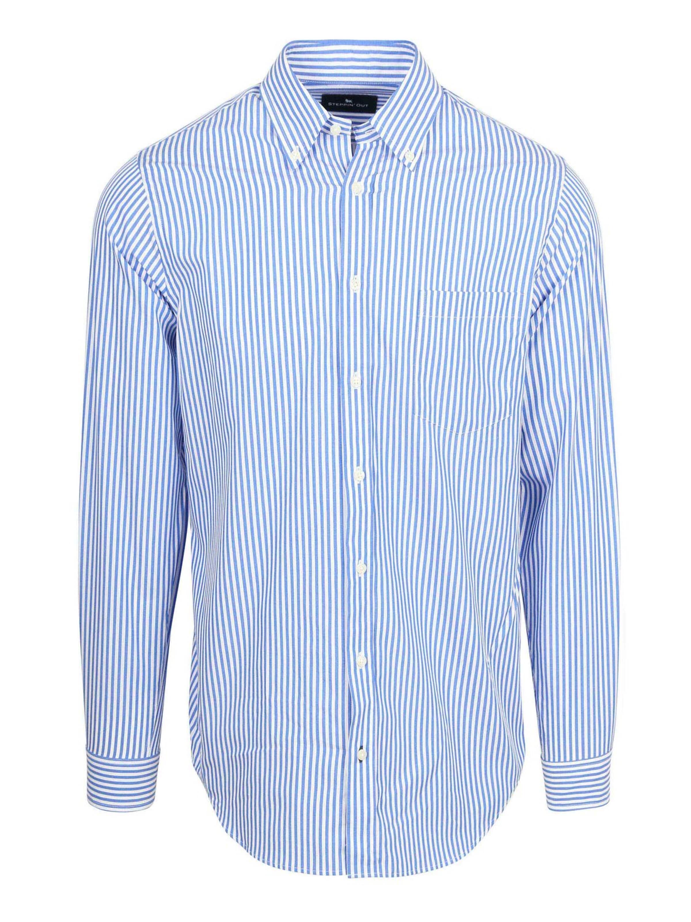 Coupe regular Chemise Steppin' out en bleu : devant