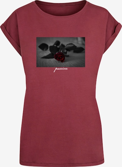 Maglietta 'Passion Rose' Mister Tee di colore grigio scuro / rosso ciliegia / rosso scuro / nero / bianco, Visualizzazione prodotti