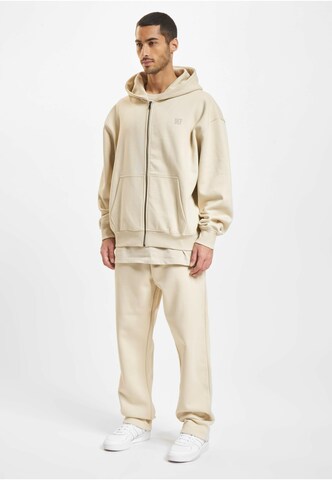 DEF Zip-Up Hoodie in Beige