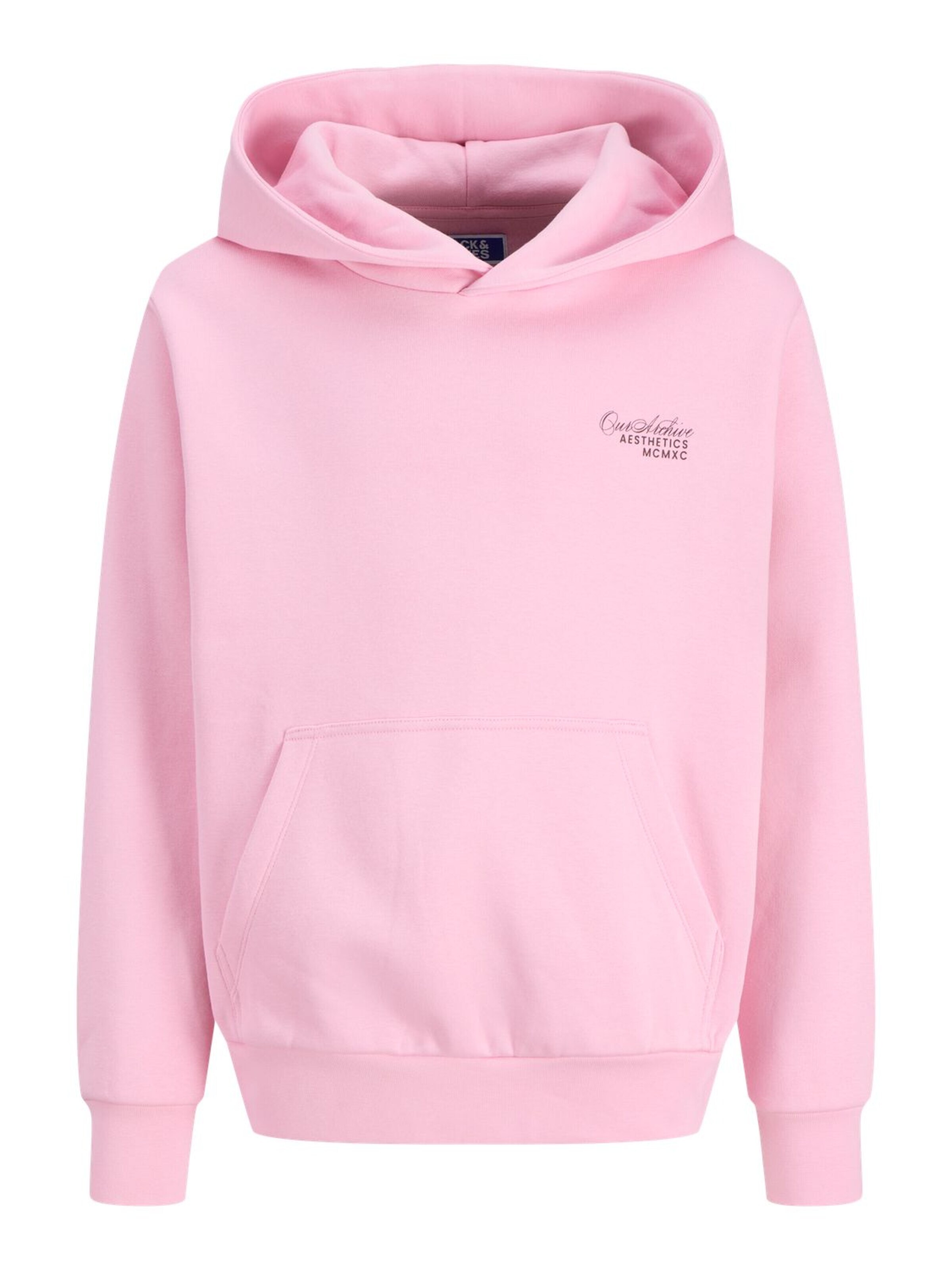 Jack & Jones Junior Sweatshirt 'Kapuzensweatshirt JJROAR SWEAT HOOD JNR'‌‌‌‌‌‌‌‌‌‌ in Pink: Vorderseite