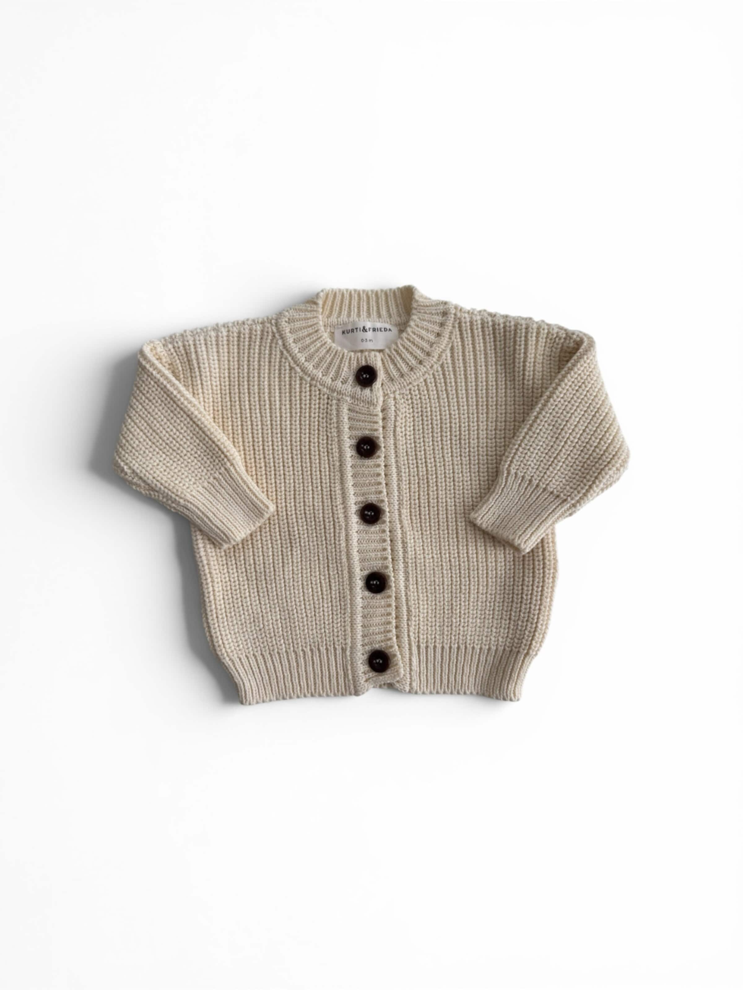 KURTI & FRIEDA Strickjacke 'Chunky Knit'‌‌‌‌‌‌‌‌ in Beige