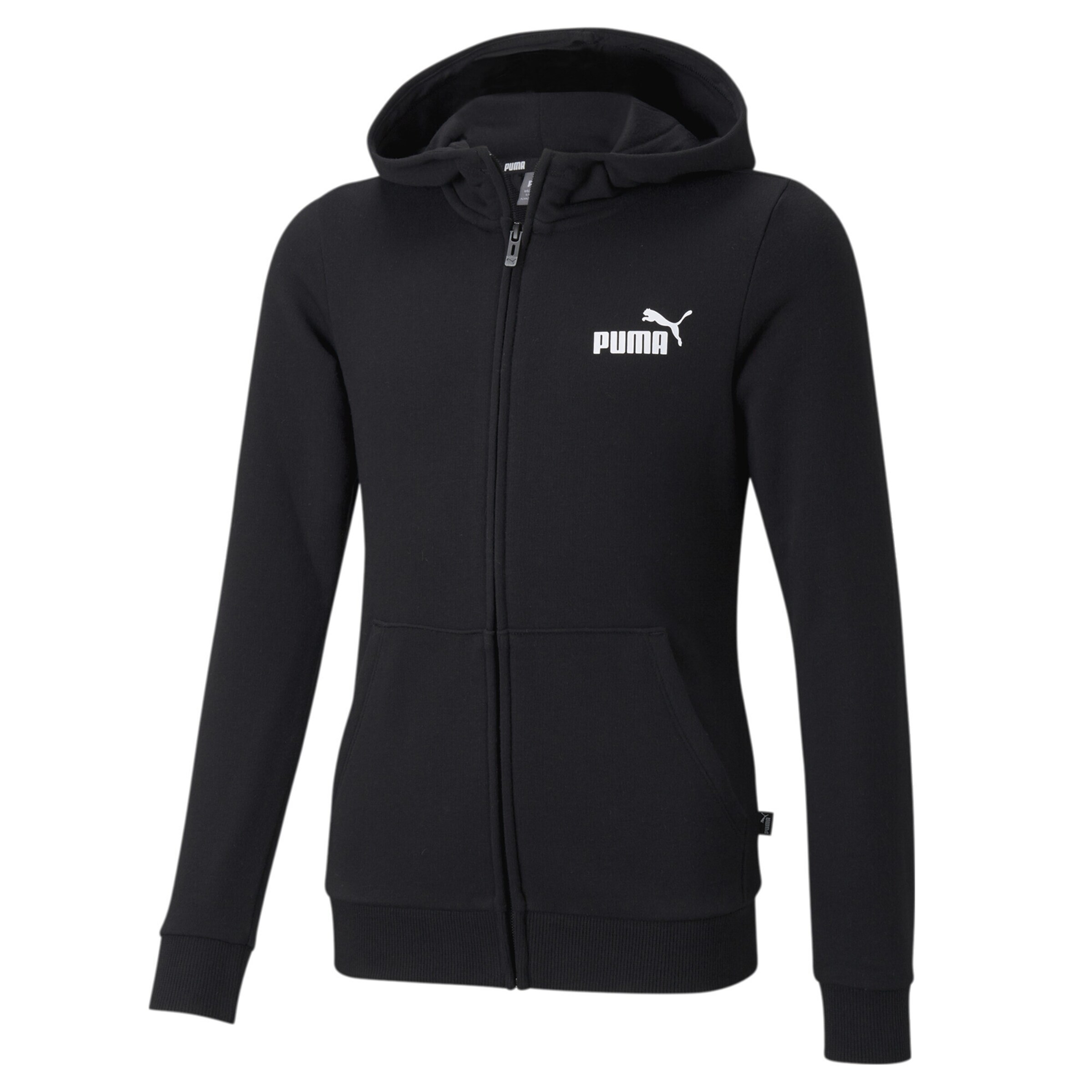PUMA Sweatjacke 'Essentials' in Schwarz: Vorderseite