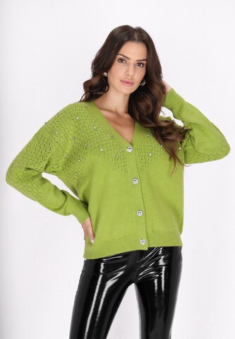 faina Knit cardigan in Green: front