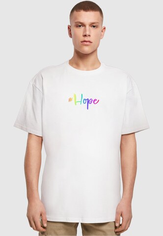 Merchcode T-Shirt 'Hope Rainbow' in Weiß: predná strana