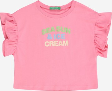 T-Shirt UNITED COLORS OF BENETTON en rose : devant