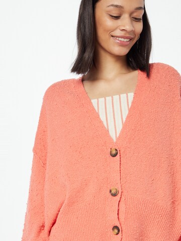 Free People Knit Cardigan 'FOUND MY FRIEND' in Red