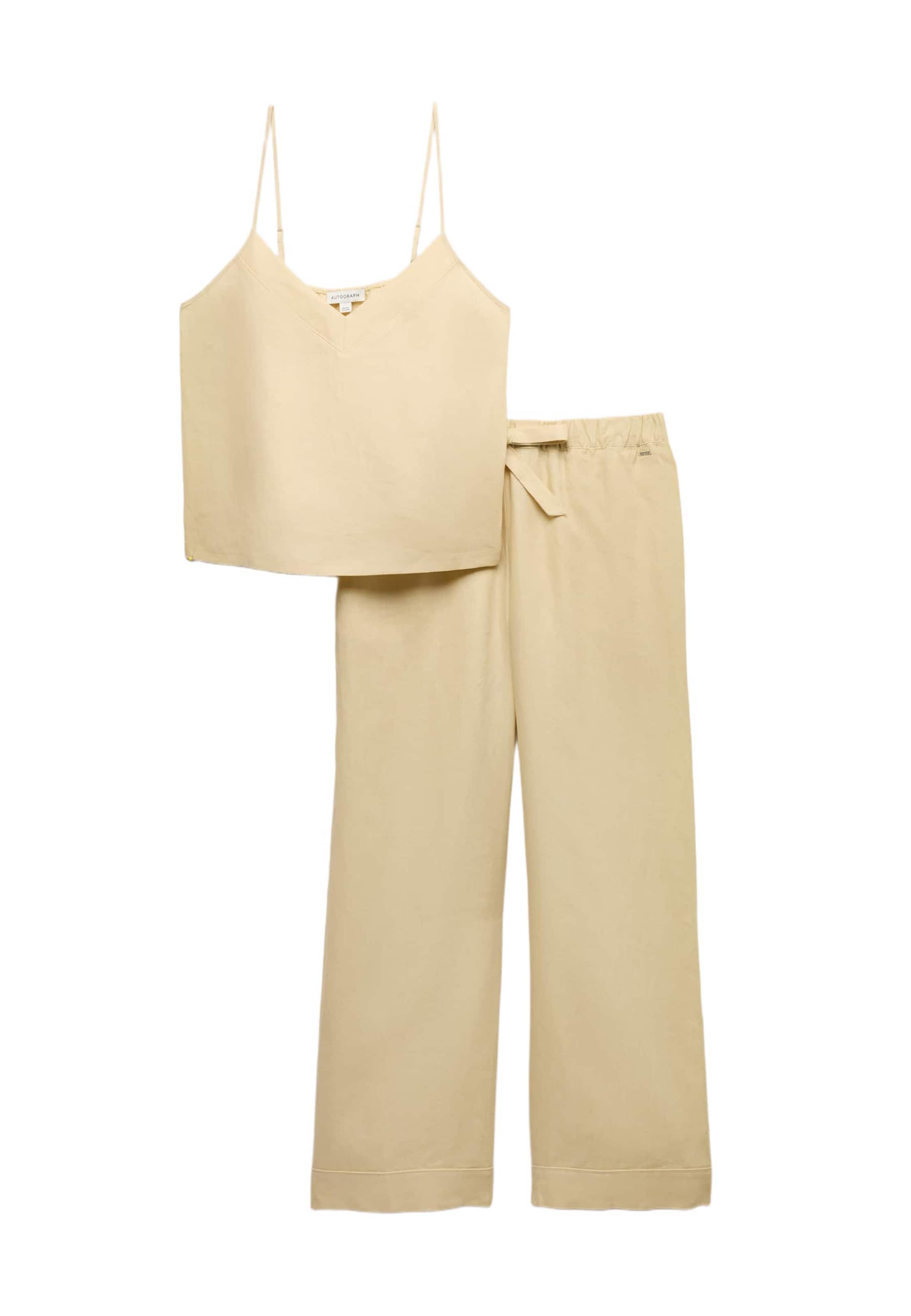 Marks & Spencer Pỵjamaset in Beige: Vorderseite