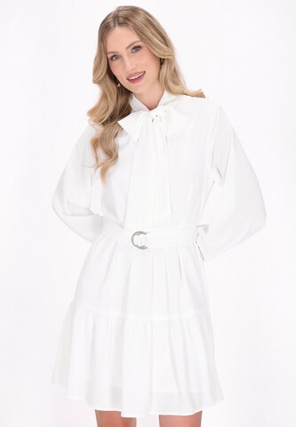 DreiMaster Klassik Платье-рубашка 'Classic Look' в Белый: спереди