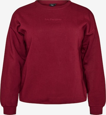 Sweat-shirt 'MRIKKE' Zizzi en rouge : devant