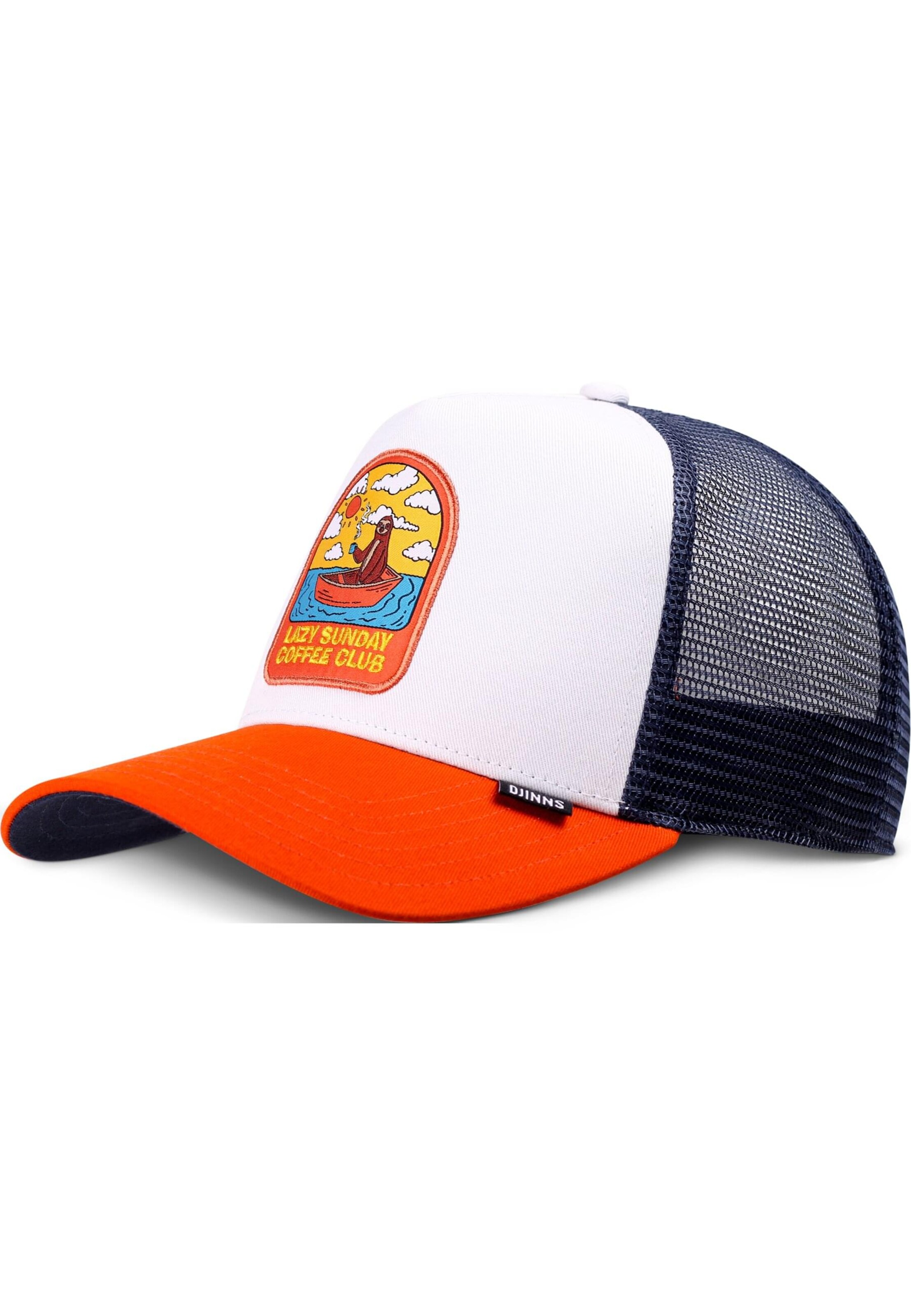 Cappello da baseball 'HFT Sunday Sloth' di DJINNS in bianco: frontale