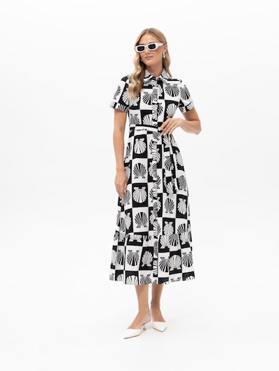 Passioni Sommerkleid 'Hemdblusenkleid in Schwarz- Weiß'‌‌ in 36 in schwarz, Produktansicht