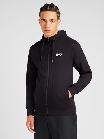 Giacca di felpa di EA7 Emporio Armani in nero: frontale