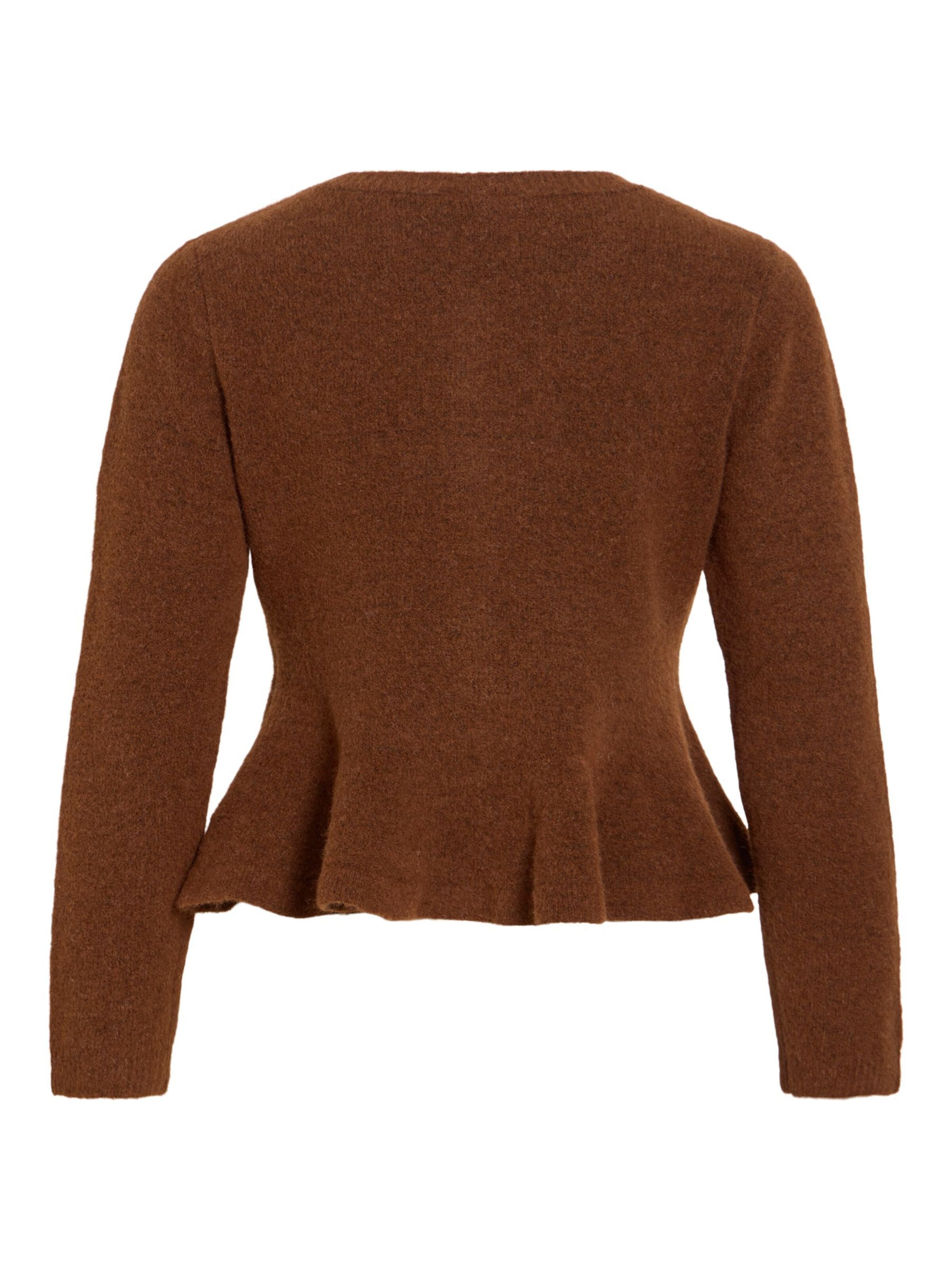 VILA Knit Cardigan 'VILUNA' in Brown