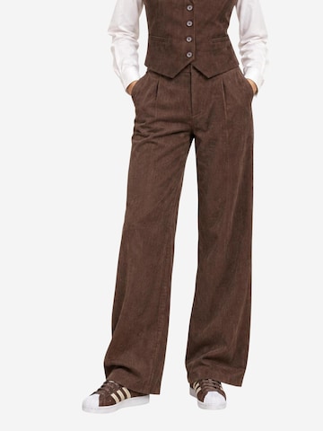 I AM Wide leg Trousers 'ZAFFIRO TAILORED PANT SLI6PT026232D' in Brown: front