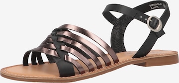 Kickers Strap Sandals in Black: front