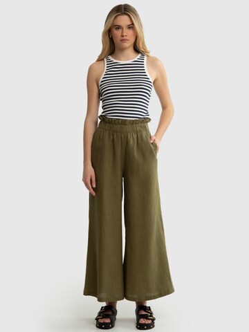 BIG STAR Wide leg Broek 'Corona' in Groen