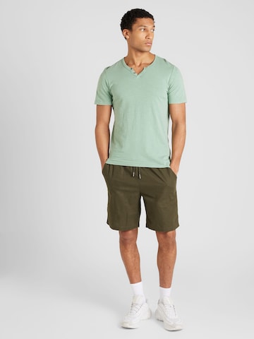 BLEND Normální Kalhoty – zelená