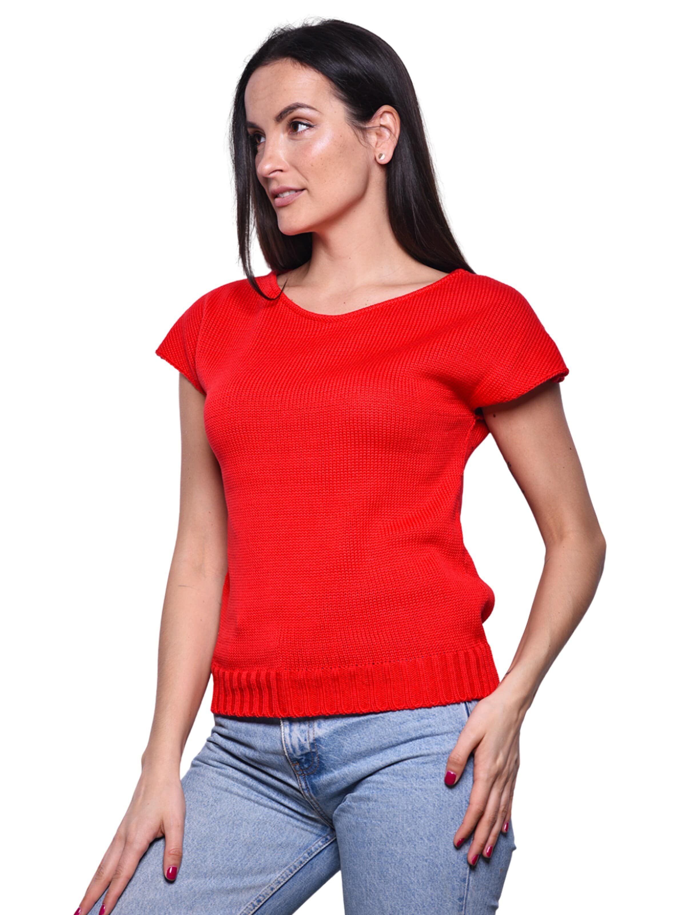 Süel knitwear Knitted top 'Carlos' in Red: front