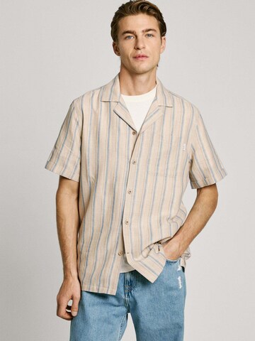 Pepe Jeans Regular fit Button Up Shirt 'Altea' in Beige: front