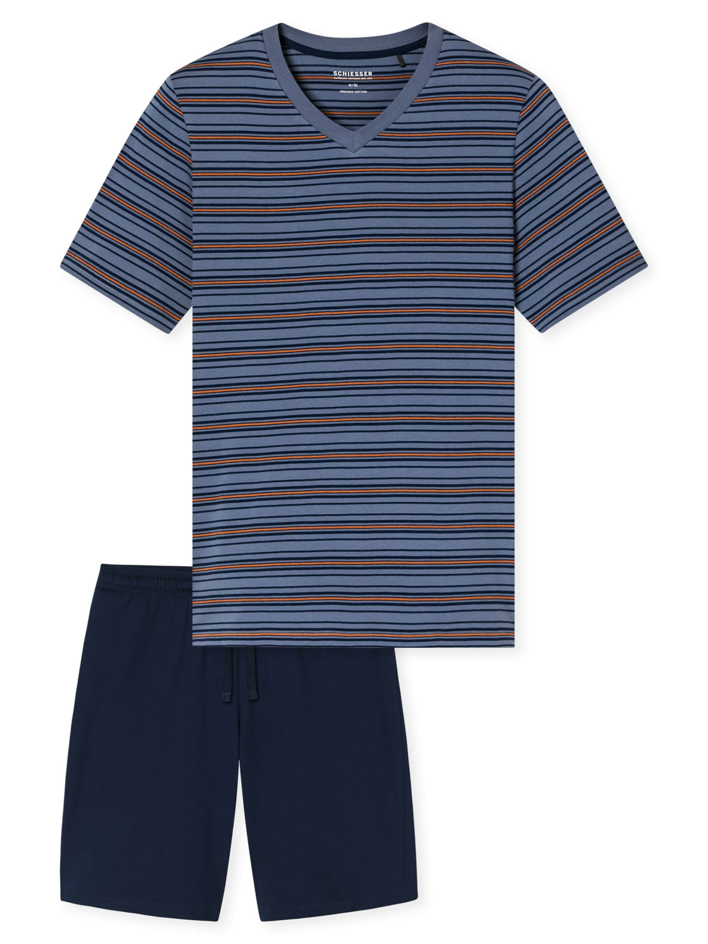 SCHIESSER Pyjama kort ' Casual Nightwear ' in Blauw: voorkant