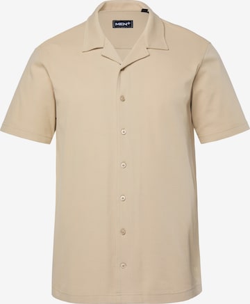 Men Plus Hemd in Beige: Vorderseite