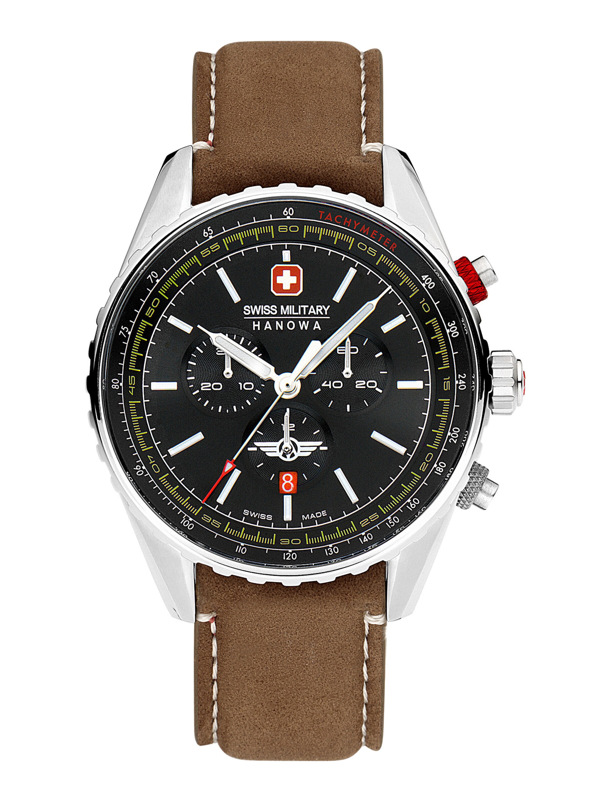 SWISS MILITARY HANOWA Uhr 'Afterburn' in Braun: Vorderseite