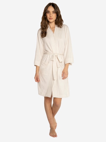 PJ Salvage Bathrobe short 'Robe Love & Lace' in Beige: front