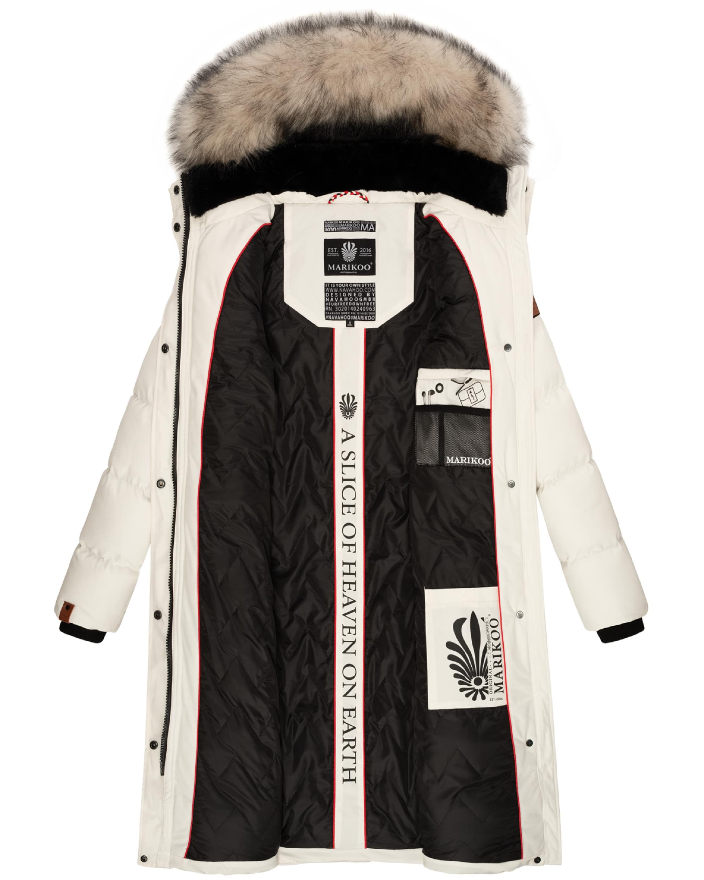 MARIKOO Vinterfrakke 'Schneesternchen' i hvid