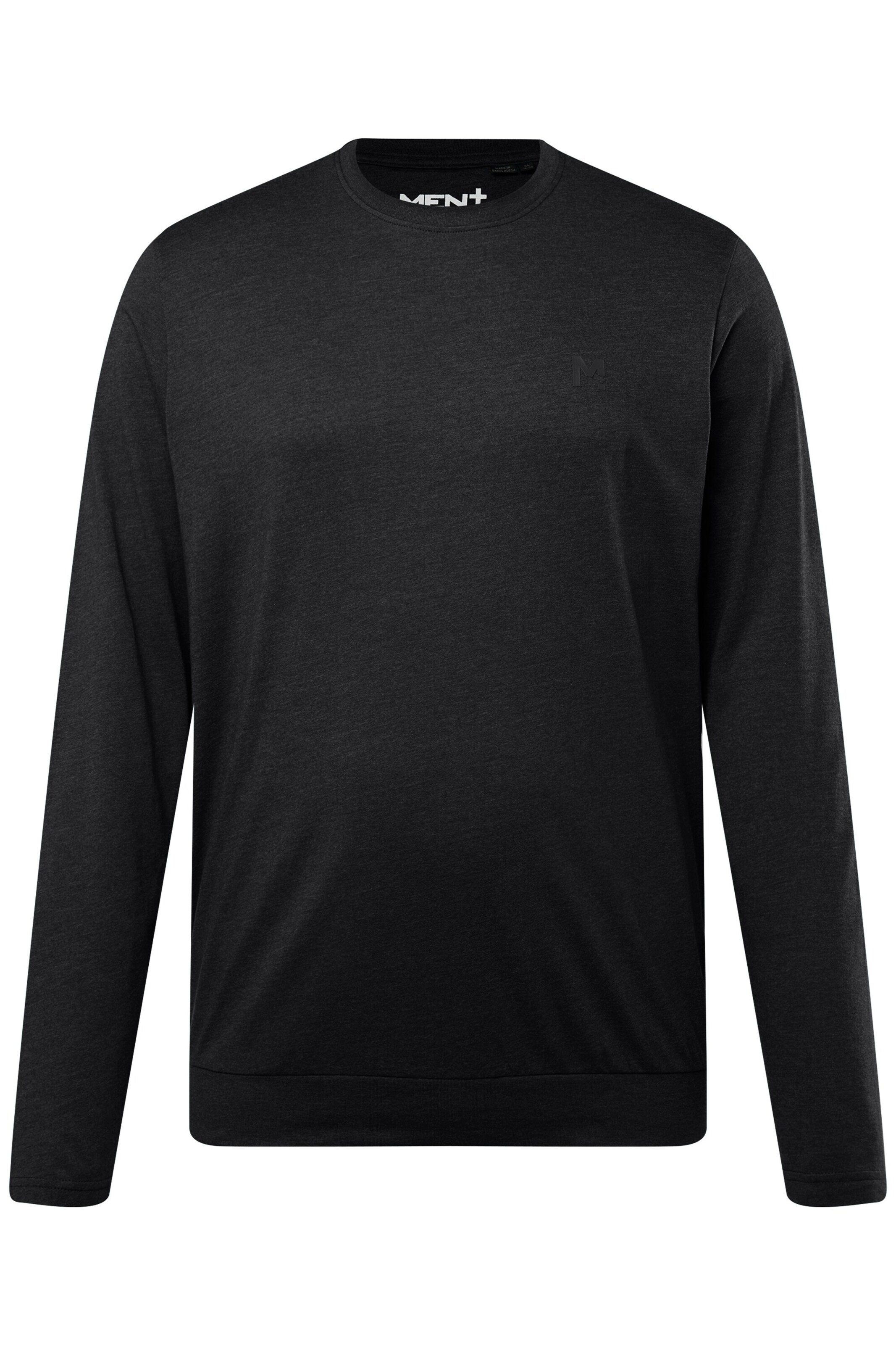 Men Plus Shirt in Zwart: voorkant
