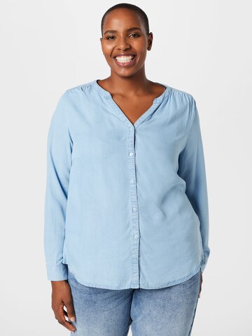 ONLY Carmakoma Blouse 'Ema' in Blauw: voorkant