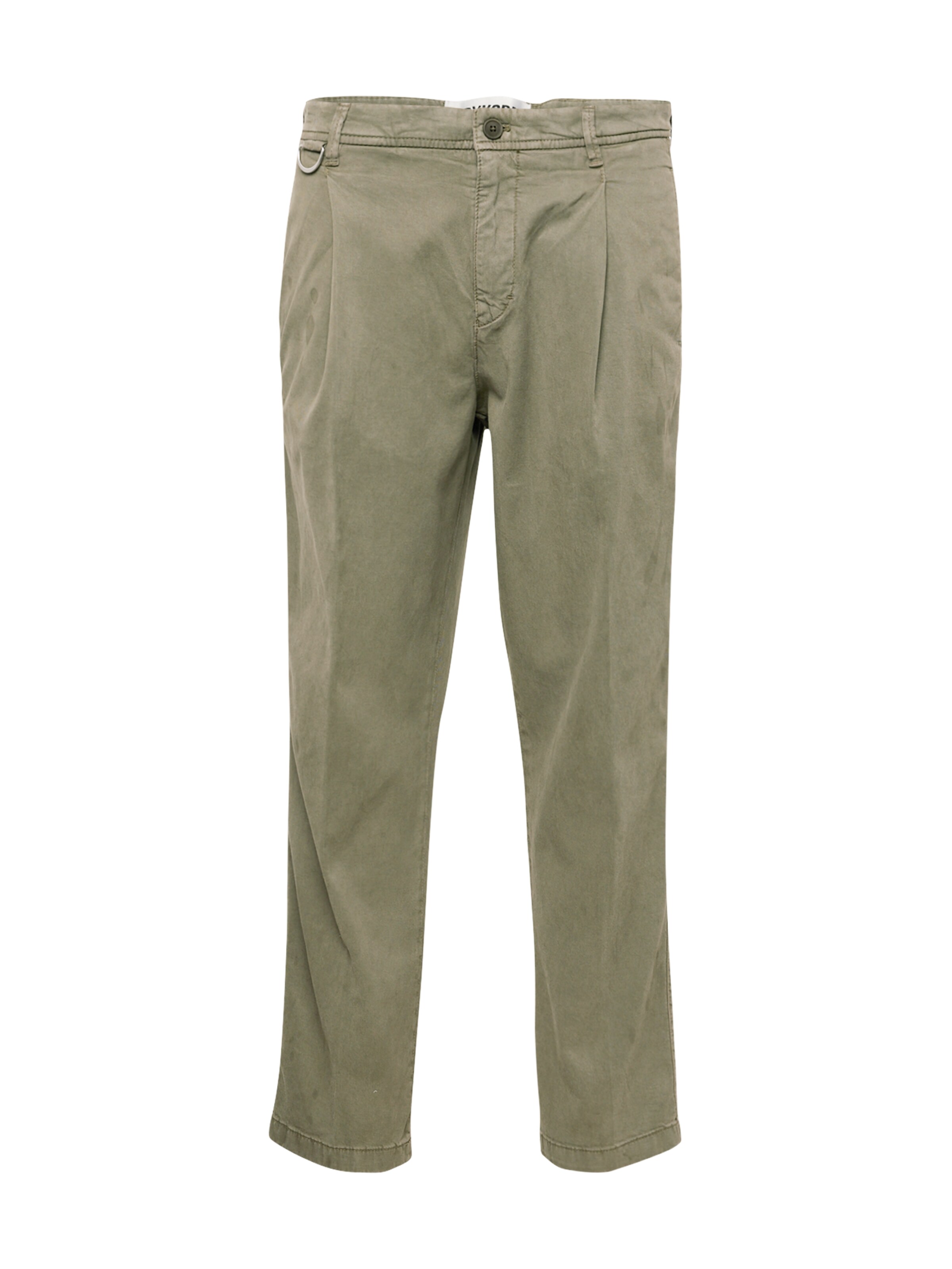 DRYKORN Tapered Bandplooibroek 'DEVYN' in Groen: voorkant