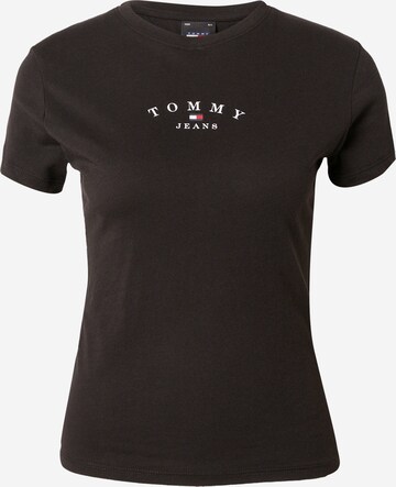 T-shirt 'ESSENTIAL' Tommy Jeans en noir : devant