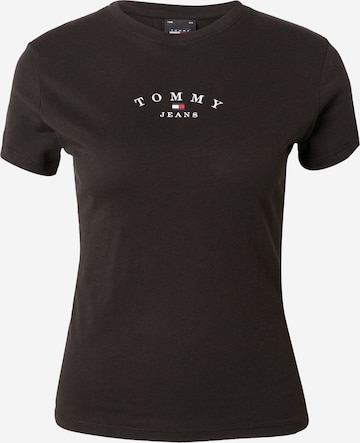 Tommy Jeans Shirt 'ESSENTIAL' in Black: front