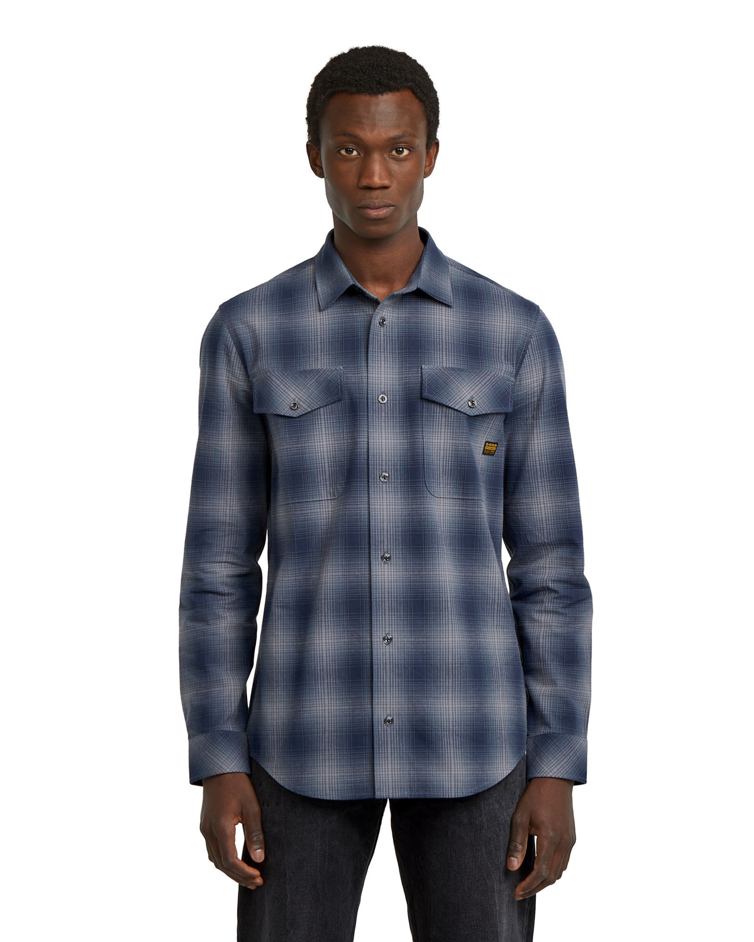 G-STAR Slim fit Overhemd 'Marine' in Blauw: voorkant