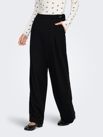 Wide leg Pantaloni cutați 'ONLSANIA' de la ONLY pe negru: față