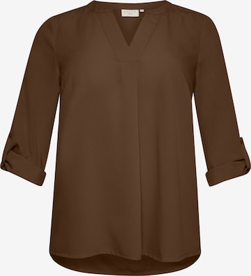 KAFFE CURVE - Blusa 'Mie' em castanho: frente