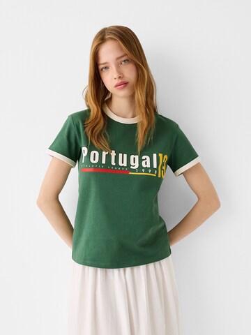 Bershka Tričko - Zelená: predná strana