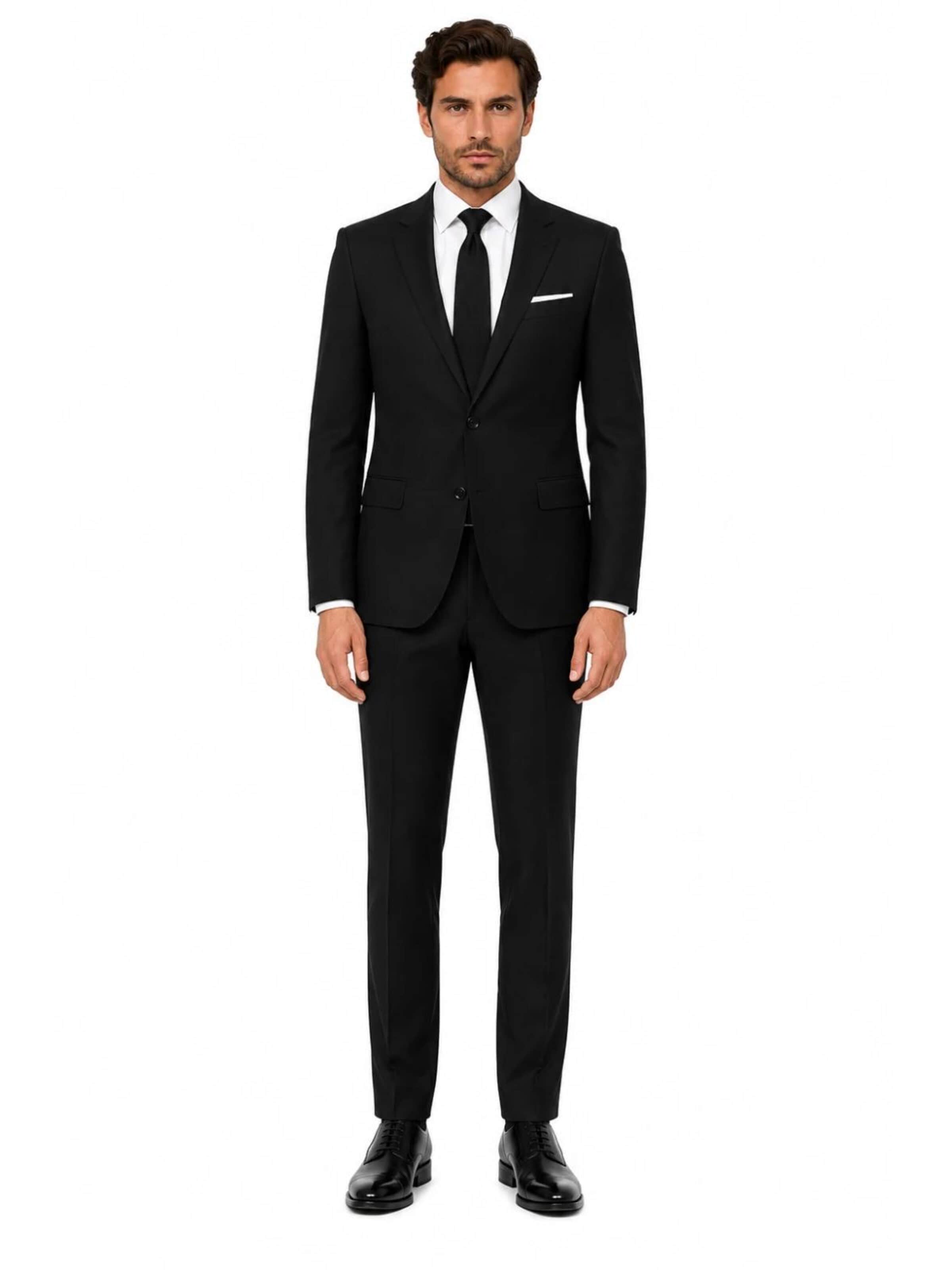 Guild Slim fit Suit 'Extra Slim fit Business Anzug' in Black