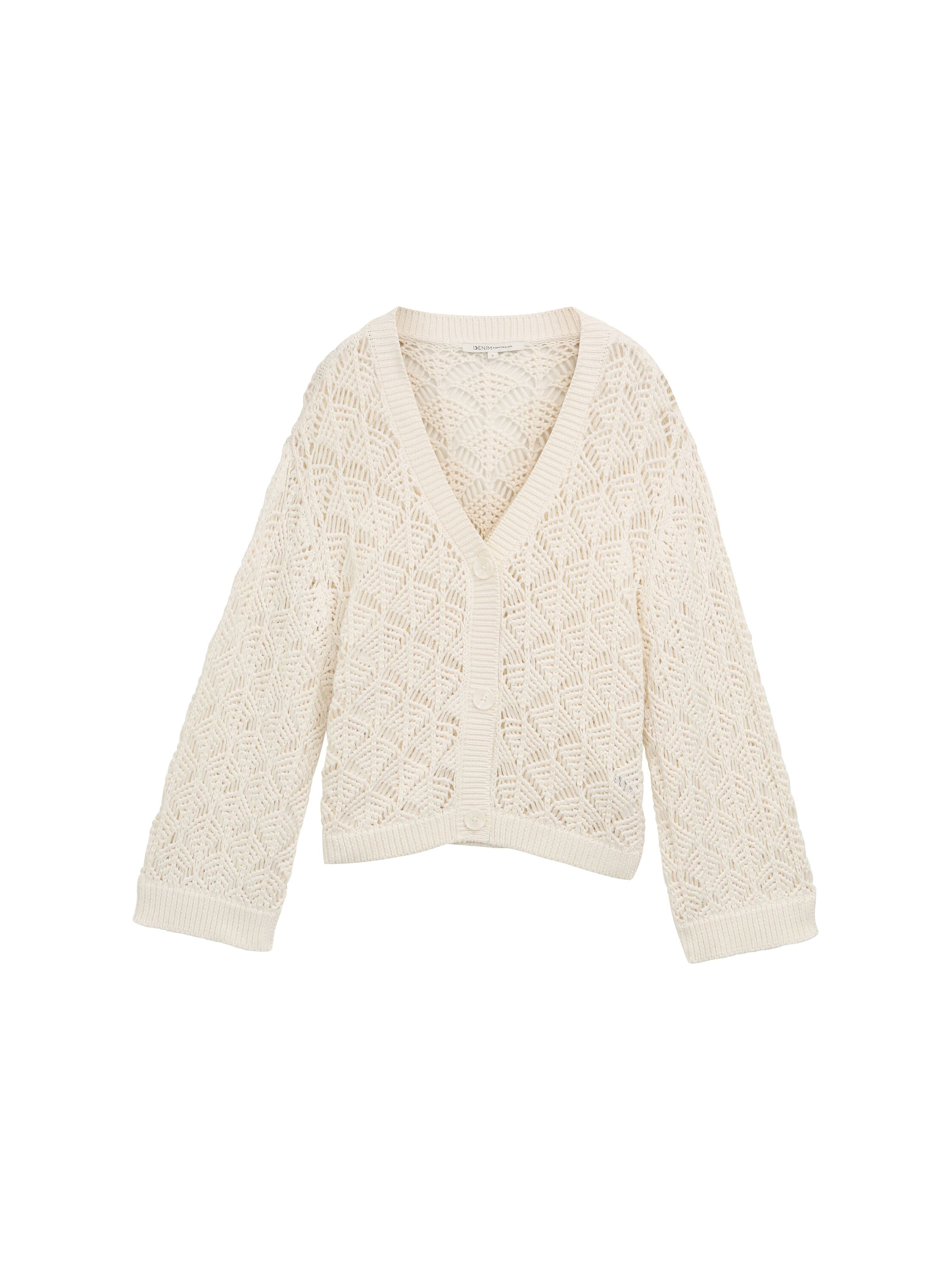 Cardigan TOM TAILOR DENIM en blanc : devant