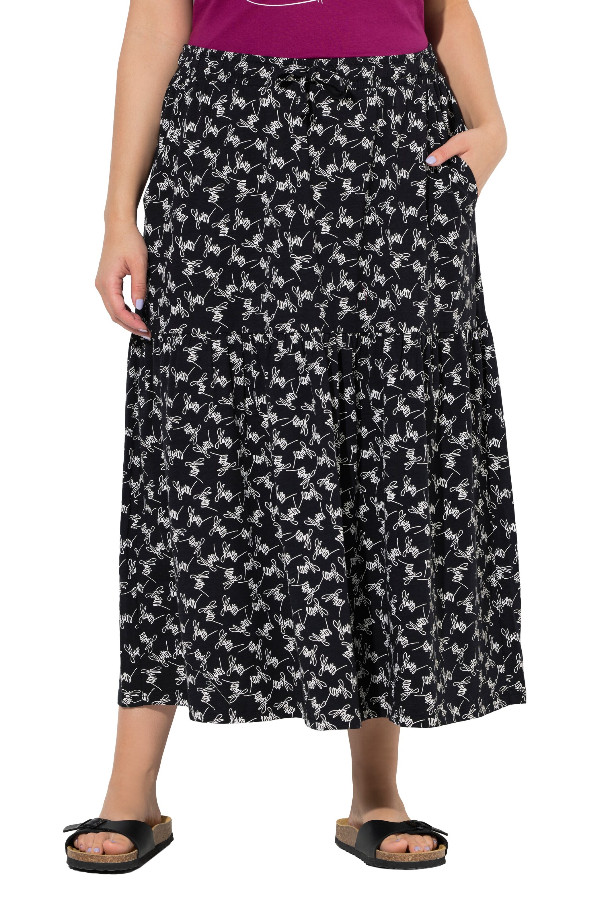 Ulla Popken Rock in Schwarz: Vorderseite