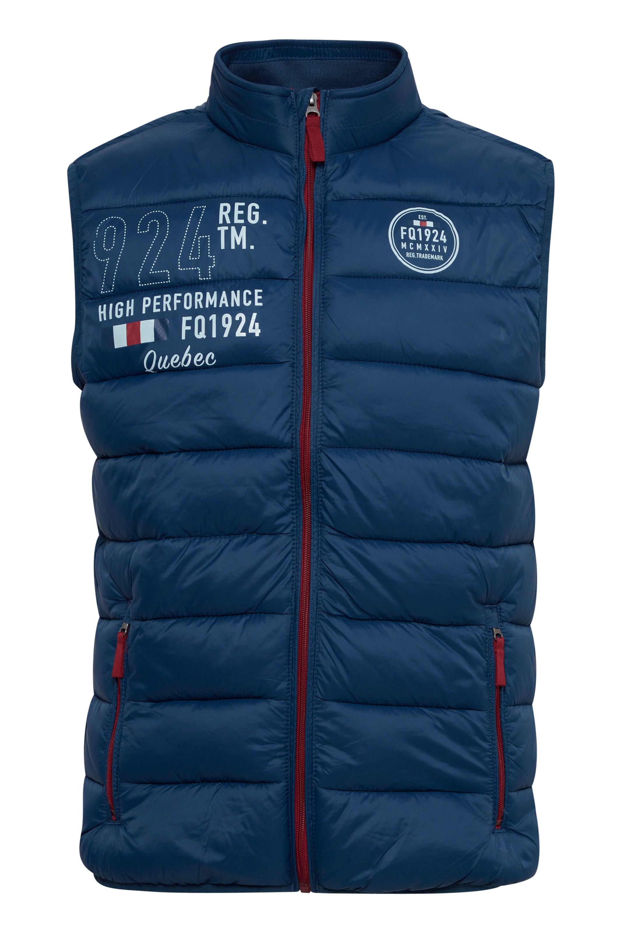 FQ1924 Weste 'Arved' in Blau: Vorderseite