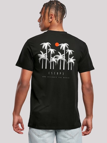 F4NT4STIC Shirt 'Escape Discover the World Palm Trees White' in Black