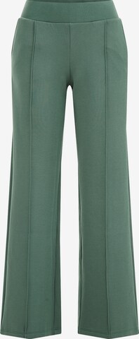 WE Fashion Loose fit Trousers with creases in Green: front