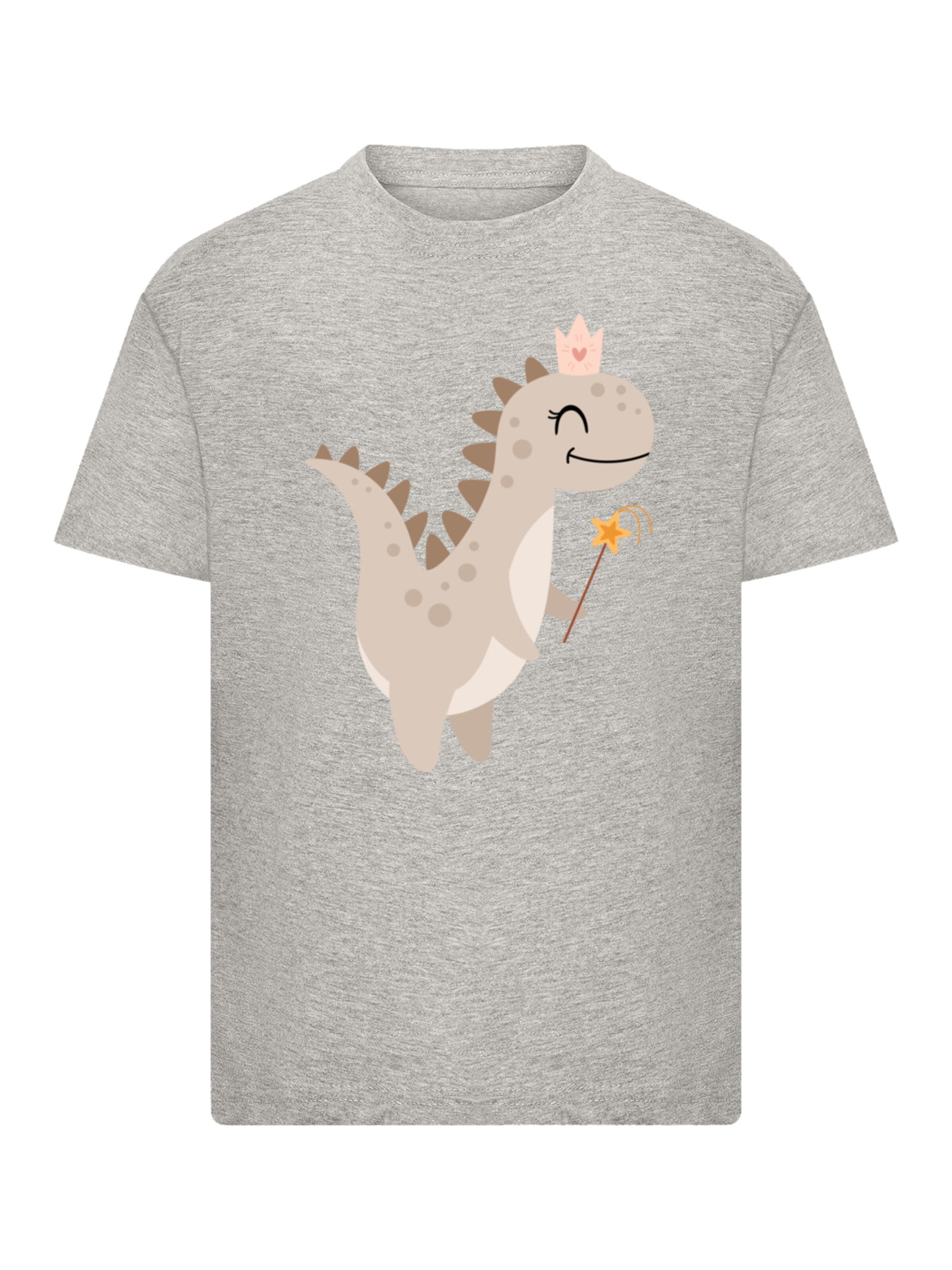 T-Shirt 'Süßer Mädchen Dinosaurier' F4NT4STIC en gris : devant